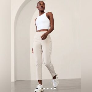 Athleta Slim Crop Ankle Pants in Light Beige